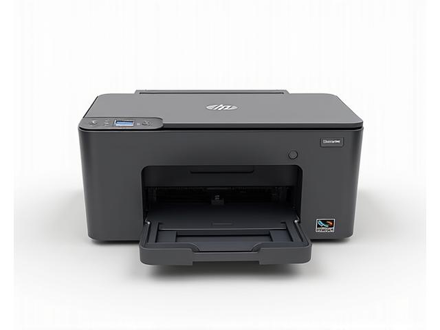 Refurbished HP LaserJet Pro M404dn with Energy Star certification, showing its duplex printing tray.