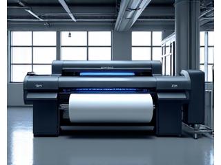 Large, robust industrial printer in a professional print shop