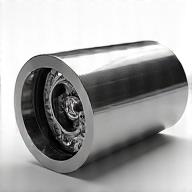 A new, metallic-looking drum unit for a laser printer, showcasing intricate engineering.