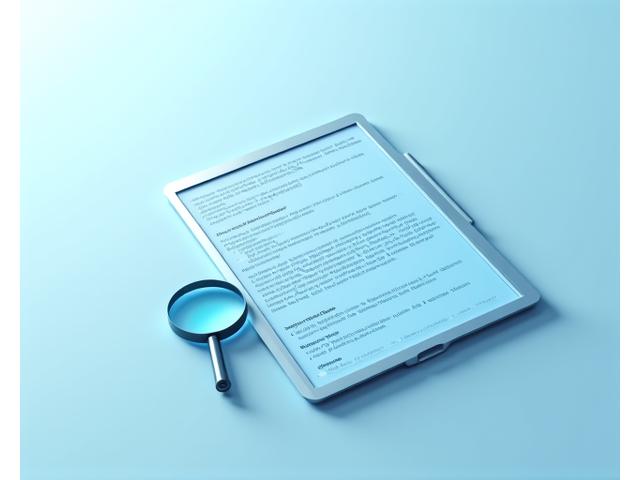 Digital representation of a legal document with a magnifying glass, symbolizing thorough review and transparency.