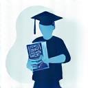 Student happily printing a report