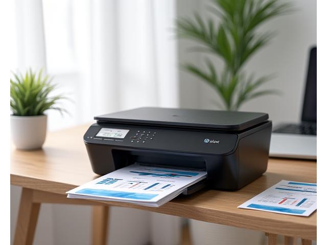 HP Color LaserJet CP1518ni printer, showing its compact size for a color laser.